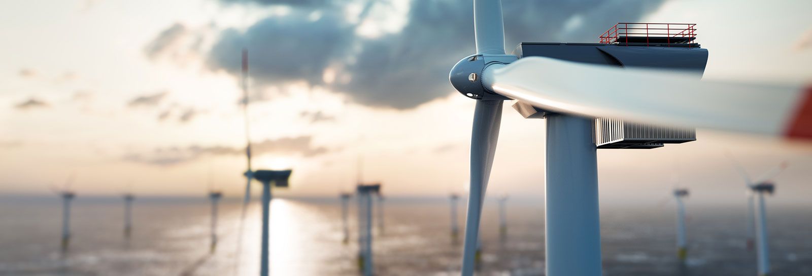Wind turbines in the sea banner image